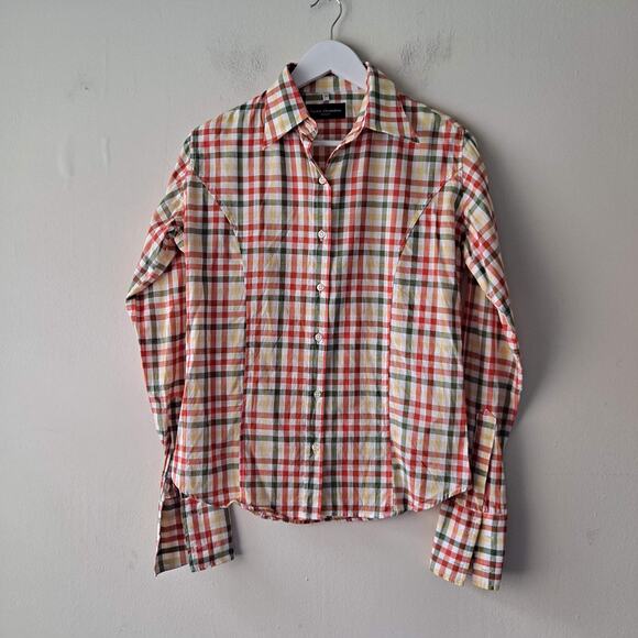 Daniele Alessandrini Bundle of 2 Gingham Plaid Button Up Shirts Womens S & M - Picture 8 of 16